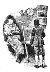 John Silver parlant amb Jim Hawkins