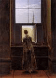 Mujer en la ventana. Caspar David Friedrich