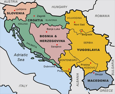 Mapa de l'antiga Iugoslàvia